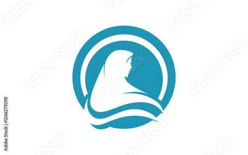 Beauty hijab store icon logo vector illustration