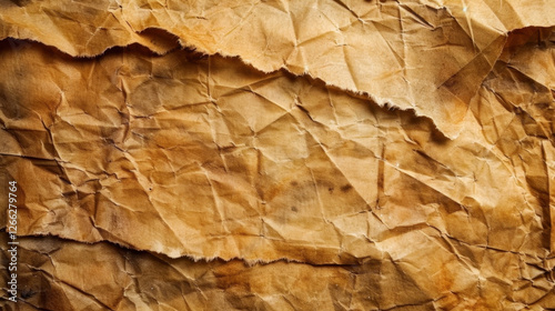 Wallpaper Mural Crumpled brown paper texture with creases and folds, creating vintage look. Ideal for backgrounds or artistic projects Torontodigital.ca