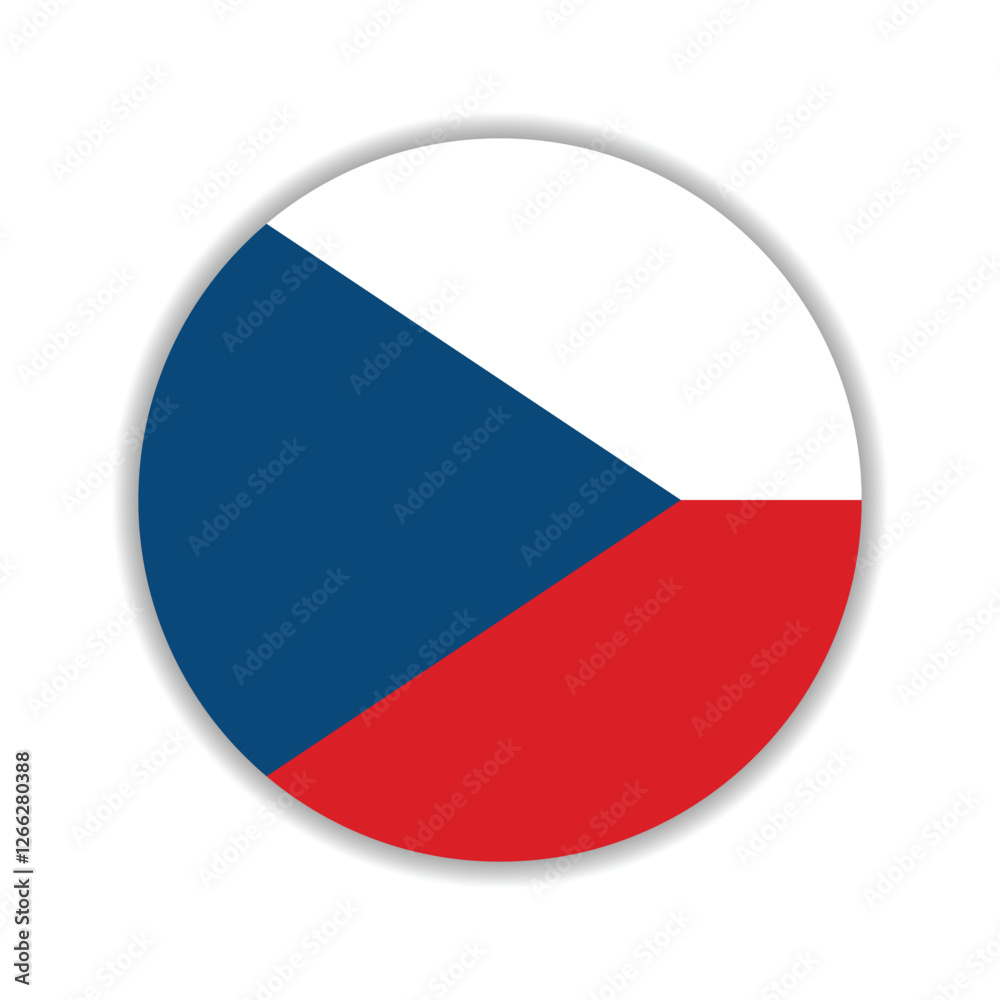 Czech circle flag logo icon digital vector illustration