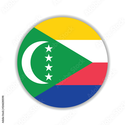 Free Download Comoros circle flag logo icon digital vector illustration - GFXLoad