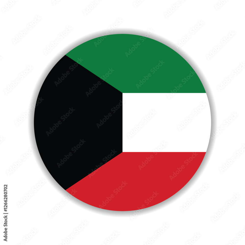 Kuwait circle flag logo icon digital vector illustration Kuwait circle flag logo icon digital vector illustration