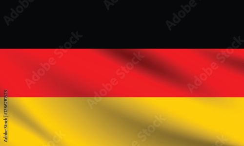 Germany flag official colors and proportion digital vector illustration. Pleated flag.