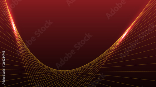Abstract technology futuristic gold lines elements with glowing light on background.