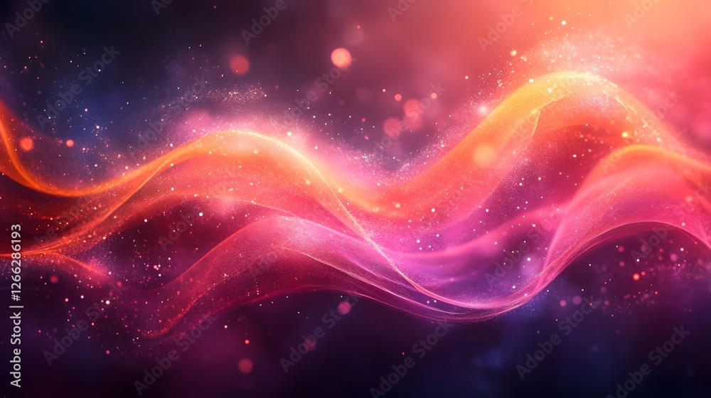 Fototapeta premium Nebulous luminous aurora with glowing particles and radiant colors