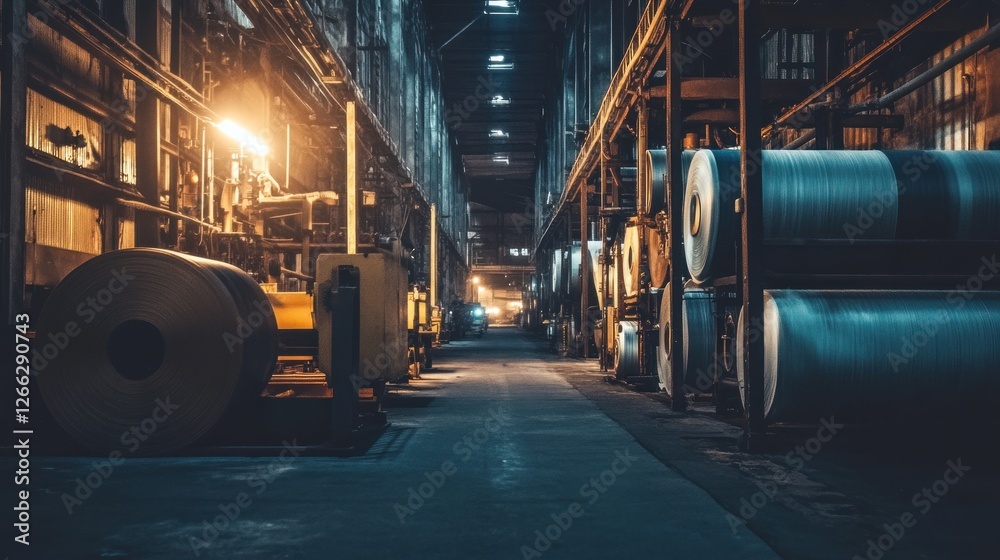 Fototapeta premium Industrial Steel Mill Interior: A Glimpse into Metal Production