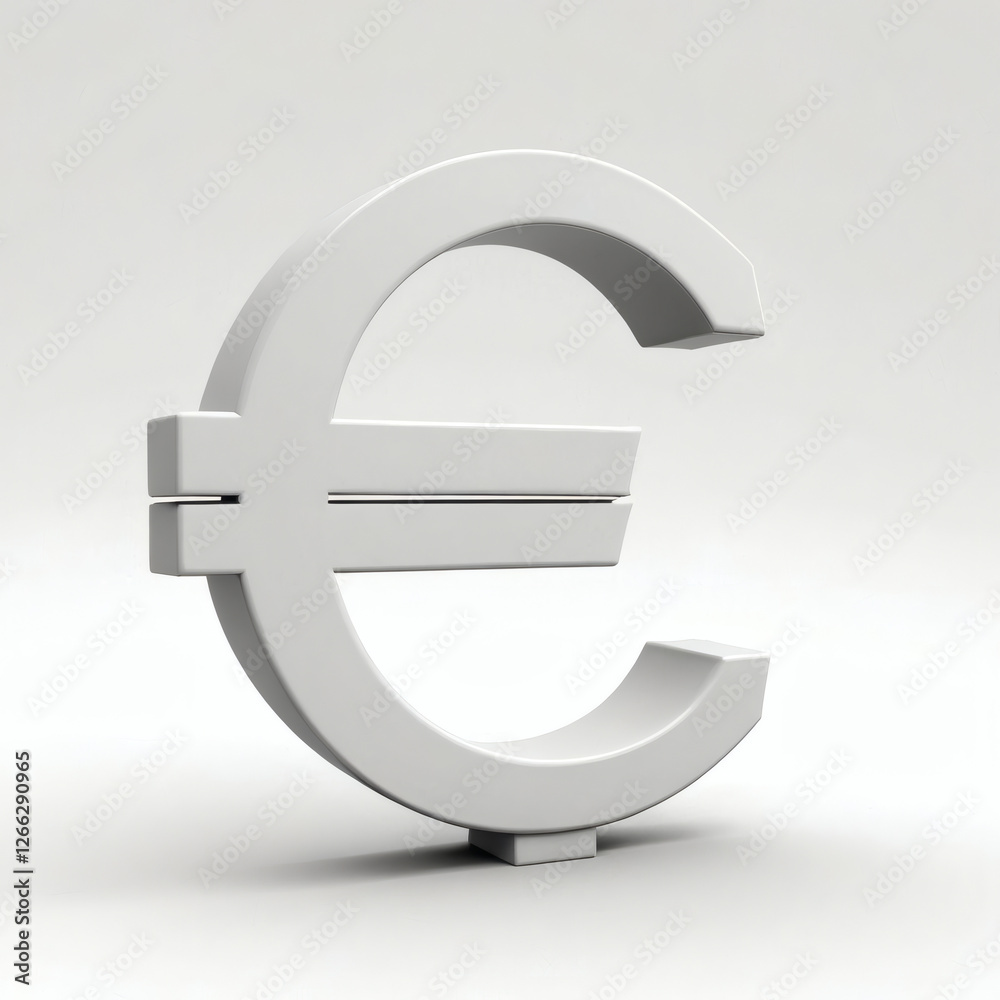 3D image of a simplistic Euro sign, isolated white background 3D image of a simplistic Euro sign, isolated white background