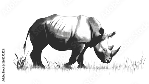 Rhinoceros in Grass
