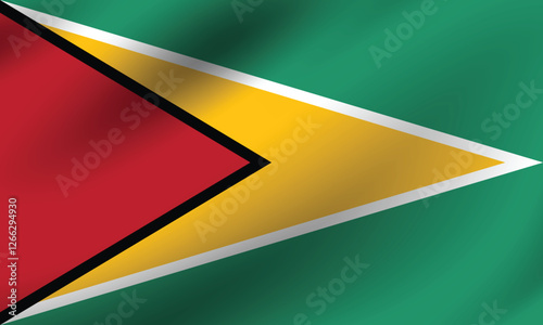 Free Download Guyana flag official colors and proportion digital vector illustration. Pleated flag. - GFXLoad