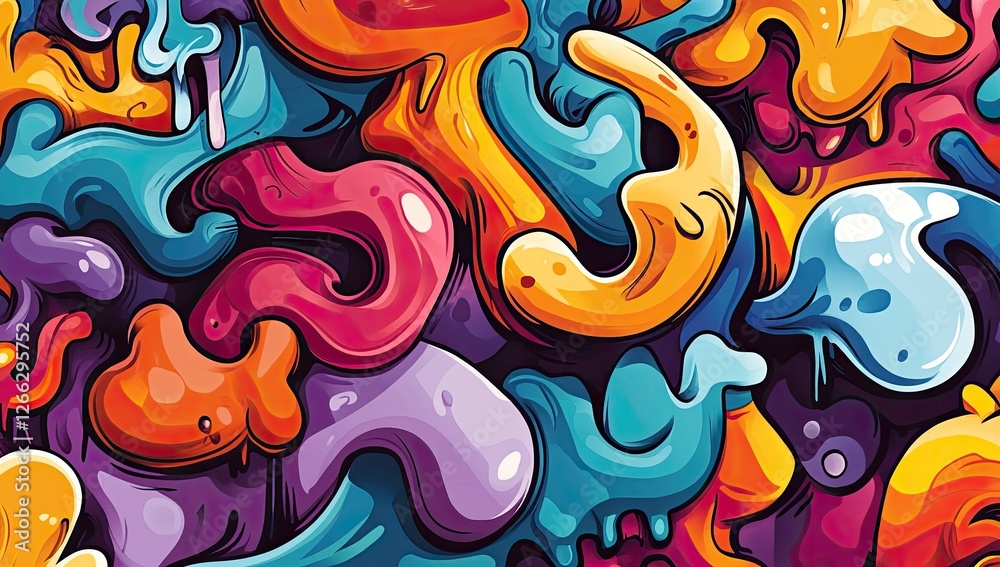 Obraz premium Vibrant abstract graffiti pattern background