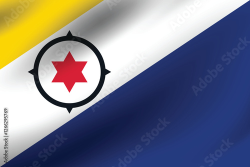 Caribisch Nederland flag official colors and proportion digital vector illustration. Pleated flag.
