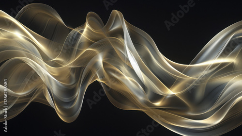 Wallpaper Mural Abstract golden waves flowing gracefully, creating sense of movement and elegance in dark background. soft curves and light reflections evoke feeling of tranquility Torontodigital.ca