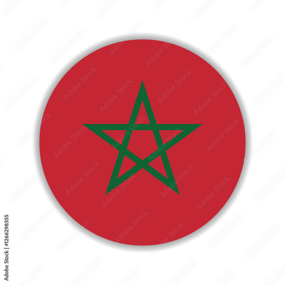 Morocco flag circle icon vector illustration Morocco flag circle icon vector illustration