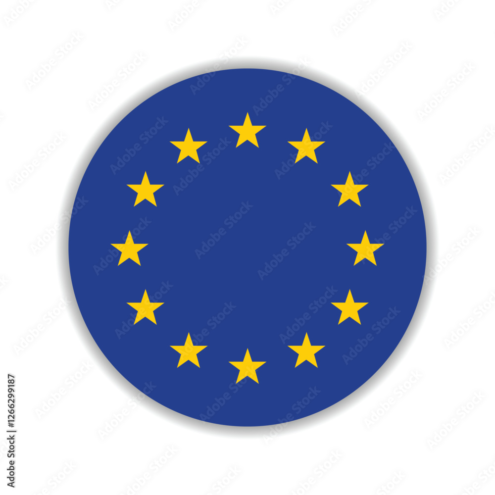 European Union flag circle icon vector illustration design European Union flag circle icon vector illustration design