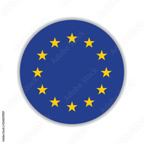 European Union flag circle icon vector illustration design