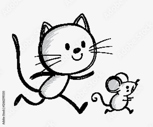 Cat and Mouse Playful Chase