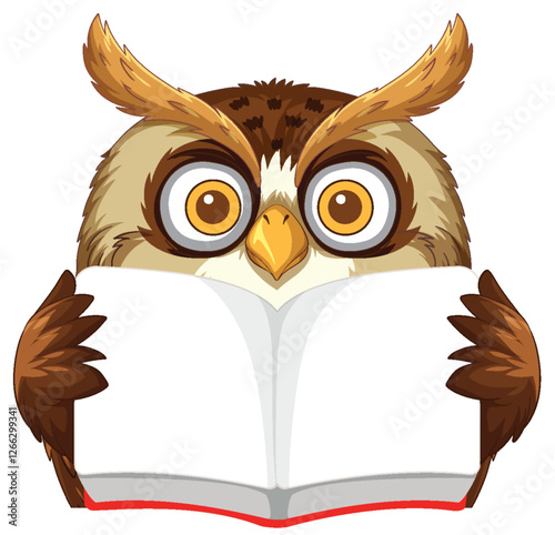 Wise Owl Reading a Book