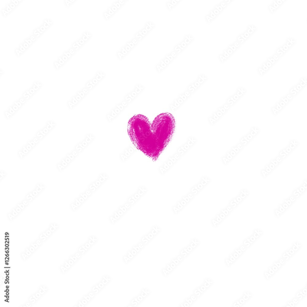 pink heart on white background