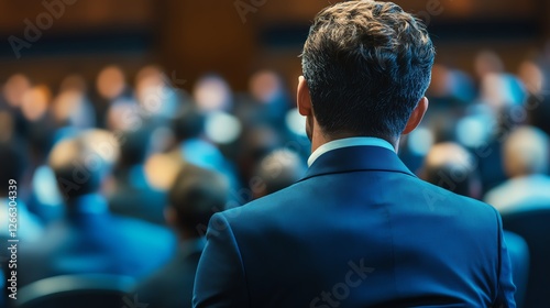 An investor attending an annual shareholder meeting of a company. investor attending