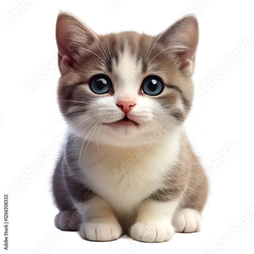 Potrait of cute cat or kitty isolated on transparant background  photo