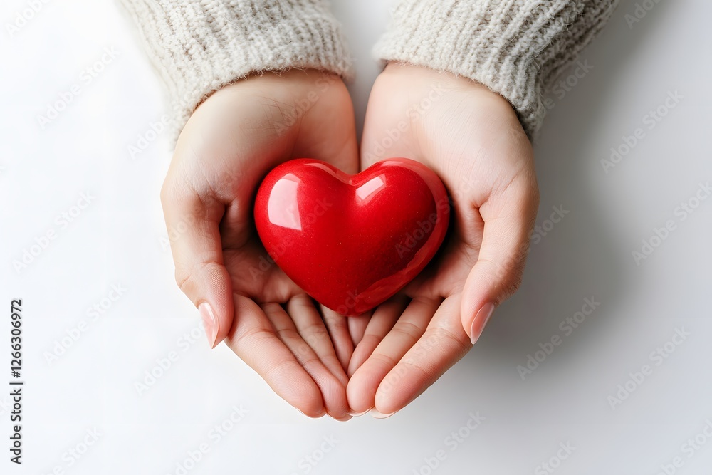 A close-up hand holding a red heart symbolizing love, care, and kindness. A close-up hand holding a red heart symbolizing love, care, and kindness.