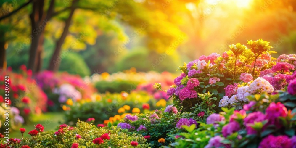Vibrant Bloom Garden at Golden Hour A Serene Landscape of Colorful Flowers Basking in the Warm Sunlight of a Perfect Day Vibrant Bloom Garden at Golden Hour A Serene Landscape of Colorful Flowers Basking in the Warm Sunlight of a Perfect Day