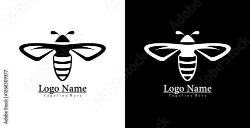 bee-shaped logo design with a modern style