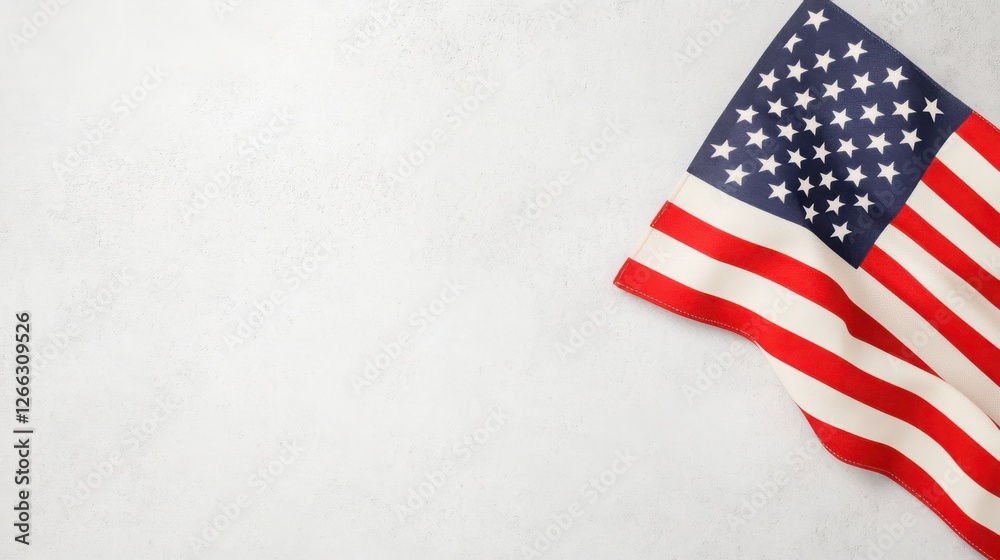 Obraz premium A close-up of the American flag, showcasing its stars and stripes against a plain background, symbolizing patriotism and national pride.