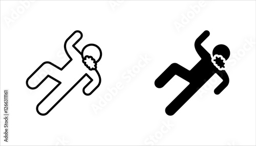 Epilepsy linear icon set, Shaking and tremor. Epileptic stroke. Mental disorder. vector illustration on white background