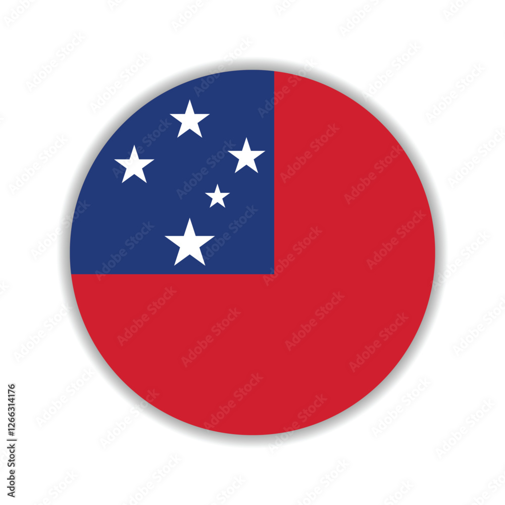 Samoa flag circle icon vector illustration Samoa flag circle icon vector illustration