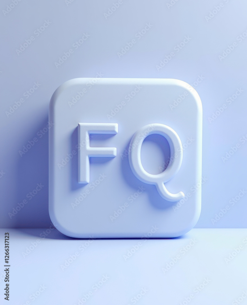 Frequently asked questions icon in modern and minimalistic style on soft pastel background Frequently asked questions icon in modern and minimalistic style on soft pastel background