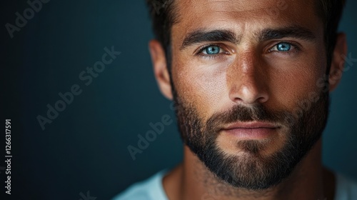 Wallpaper Mural Closeup Portrait of a Man with Blue Eyes and Beard Torontodigital.ca