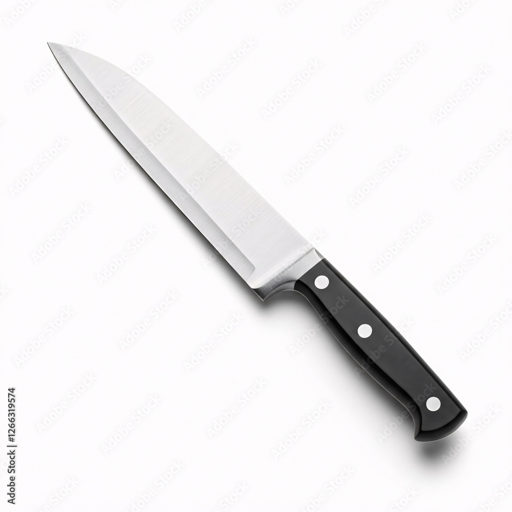 Kitchen knife isolated on white background. front view Kitchen knife isolated on white background. front view