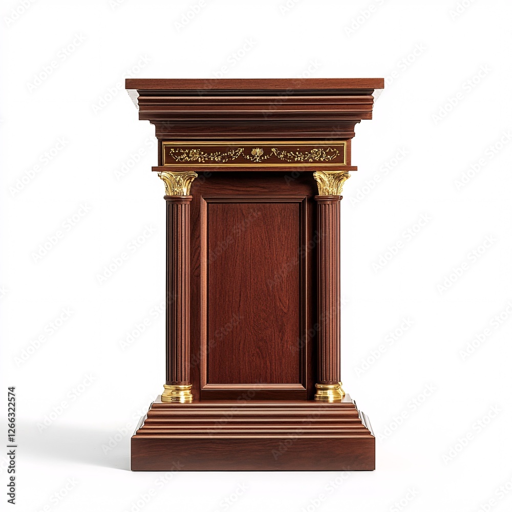 wooden podium isolated on white wooden podium isolated on white