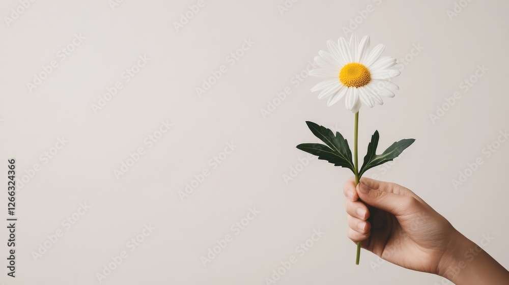 Close-up of a beautiful daisy in minimalist studio photography Close-up of a beautiful daisy in minimalist studio photography