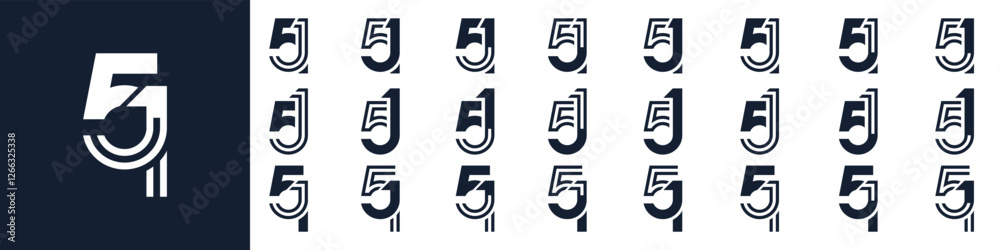 collection of creative number 51 logo designs. abstract fifty-one design vector illustration collection of creative number 51 logo designs. abstract fifty-one design vector illustration