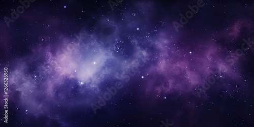 Abstract space background with stars, nebula, and dark dust clouds for scientific visualization