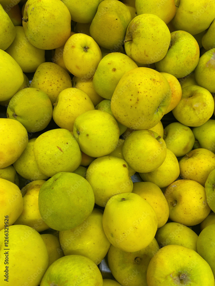 Yellow apples in market crate A large number of apples in the supermarket. Many green apples in a palette A bunch of apples in the market Yellow apples in market crate A large number of apples in the supermarket. Many green apples in a palette A bunch of apples in the market