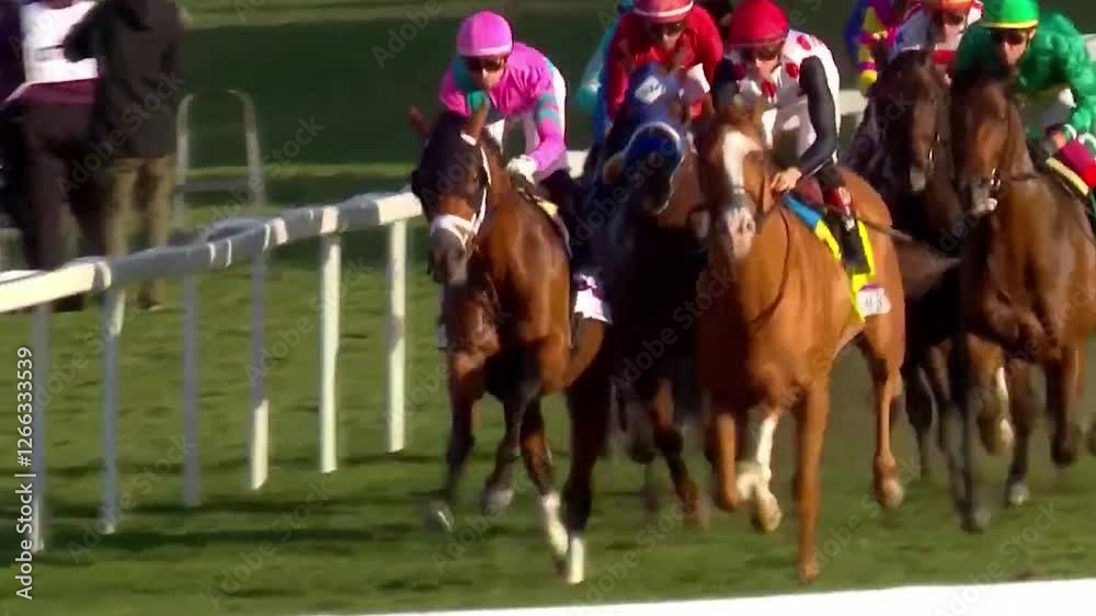horses are running on horse race track in horse race competition horses are running on horse race track in horse race competition