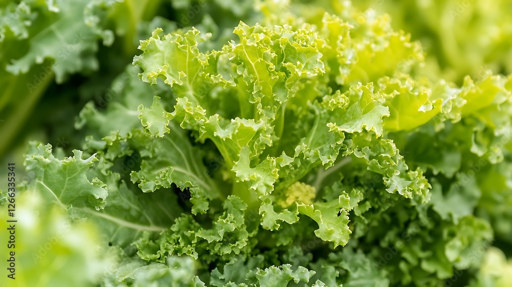 Vibrant Green Kale Leaves Close-Up Vibrant Green Kale Leaves Close-Up