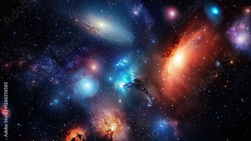  Realistic cosmic panorama: swirling nebula, glowing galaxies, and ethereal deep-space background.