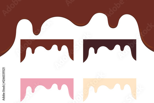 とろけるチョコレートのイラストセット