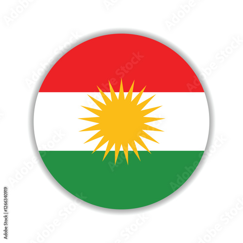 Foto Iraqi Kurdistan flag circle icon vector illustration design