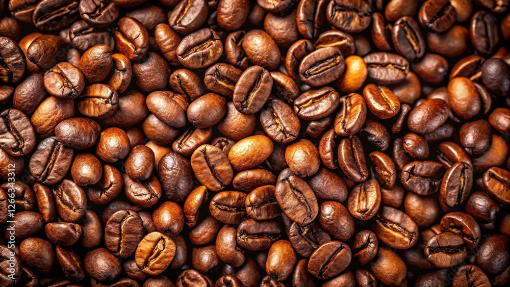 Aromatic Roasted Coffee Beans A Close-Up View of Rich, Dark Brown Beans Aromatic Roasted Coffee Beans A Close-Up View of Rich, Dark Brown Beans