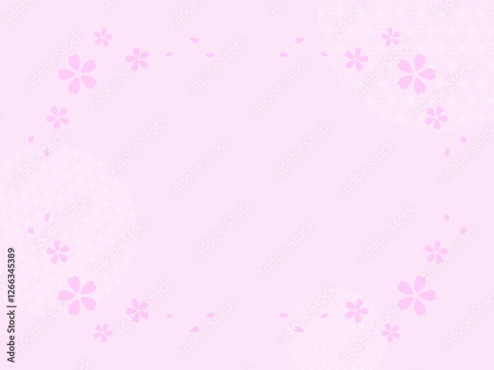 桜の背景(麻の葉紋様) C-7 桜の背景(麻の葉紋様) C-7