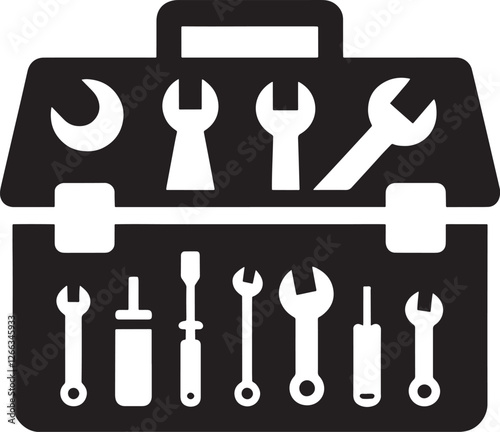 Tool kit icon with various tools.