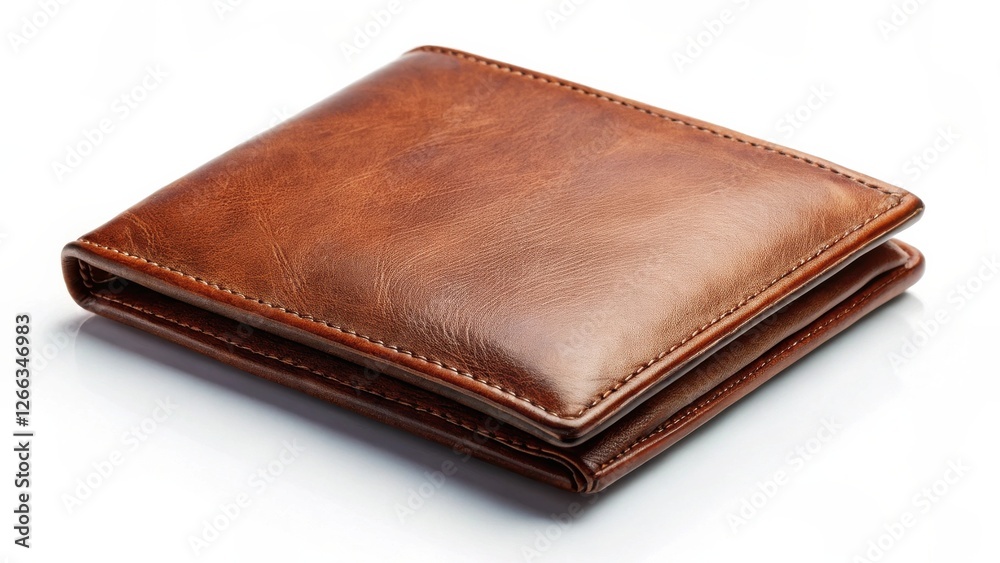 A Luxurious Brown Leather Wallet, Exquisitely Crafted with Detailed Stitching, Ideal for Everyday Carry, Reflecting Sophistication and Practicality A Luxurious Brown Leather Wallet, Exquisitely Crafted with Detailed Stitching, Ideal for Everyday Carry, Reflecting Sophistication and Practicality