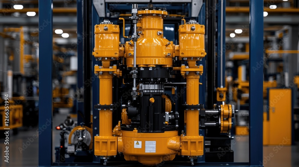 Fototapeta premium Industrial Pump Equipment in Manufacturing Facility
