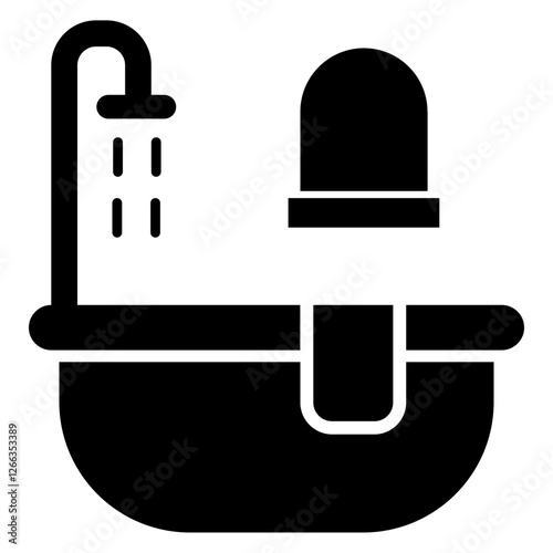 Bathroom, appliances, bathtub icon