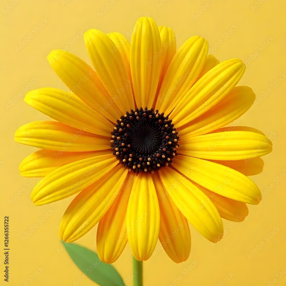 Fototapeta premium Vibrant Yellow Daisy Flower Close up Bright Sunny Floral Macro Photography