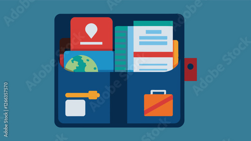 Travel documents organizer Keep all your important documents such as passports and tickets secure and organized.. Vector illustration